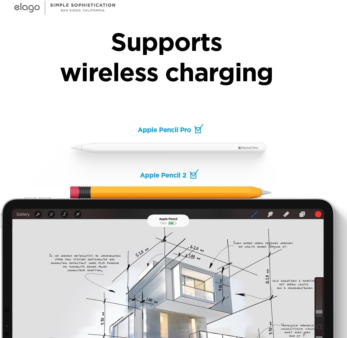 elago Compatible with Apple Pencil Pro Case & Apple Pencil 2nd Generation Case. Compatible with Magnetic Charging. Double Tap. Squeeze. Haptic (Must Read Installation Instructions) (Yellow) - Image 2