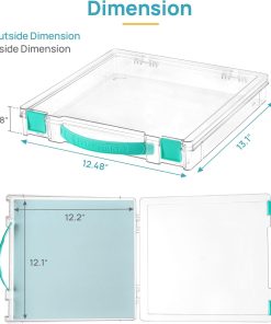Alternative view of Vtopmart 3 Pack Board Game Storage with Handle and Snap-Tight Latch Lid. Craft Organizer Fit 12 x 12 Papers. Stackable Clear Storage Box for Scrapbook Storage. Art Supply Storage. Puzzle Storage
