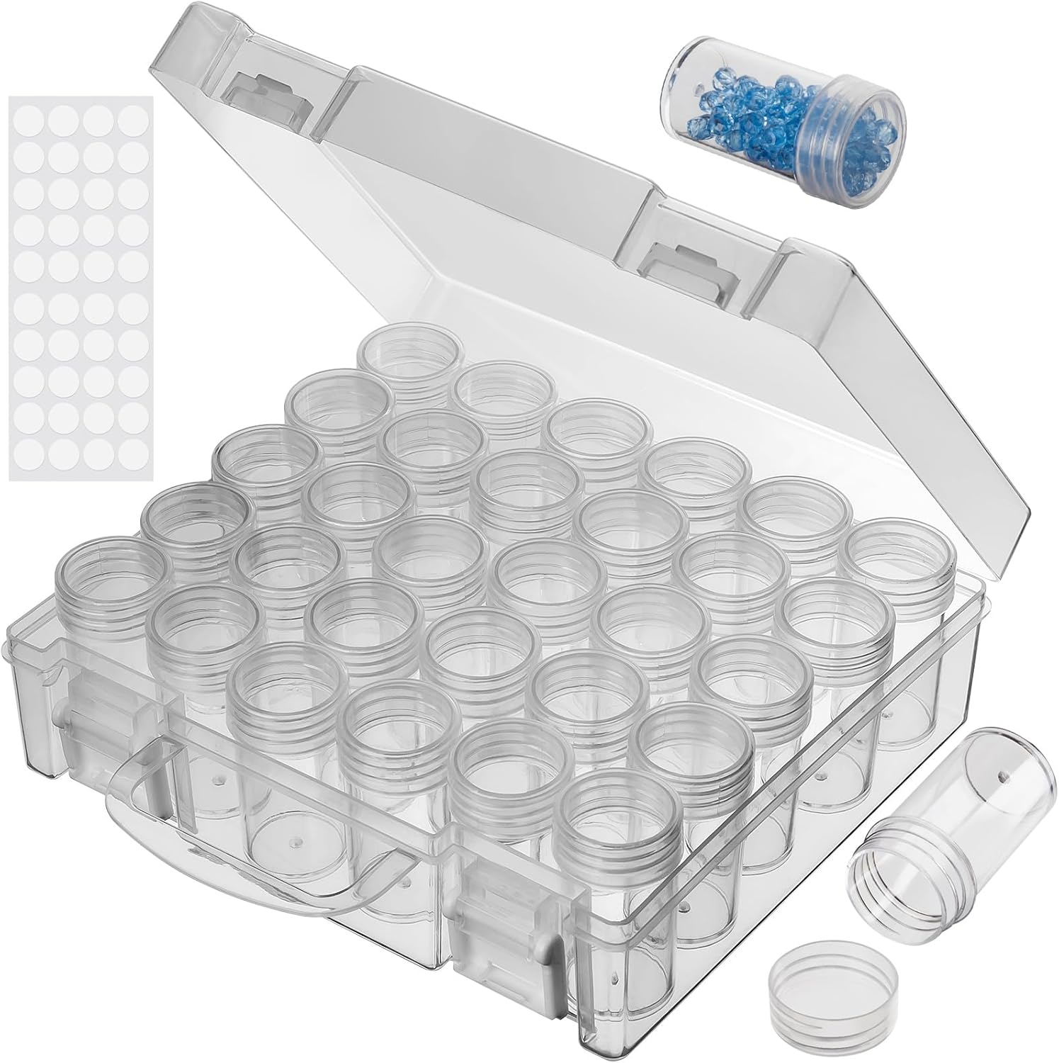Bead Organizer. Bead Containers. 30 Grids Diamond Painting Storage Containers Clear Bead Organization Diamond Painting Accessories Small Storage Container for Beads Seeds Glitter Rhinestones (1 Pack)