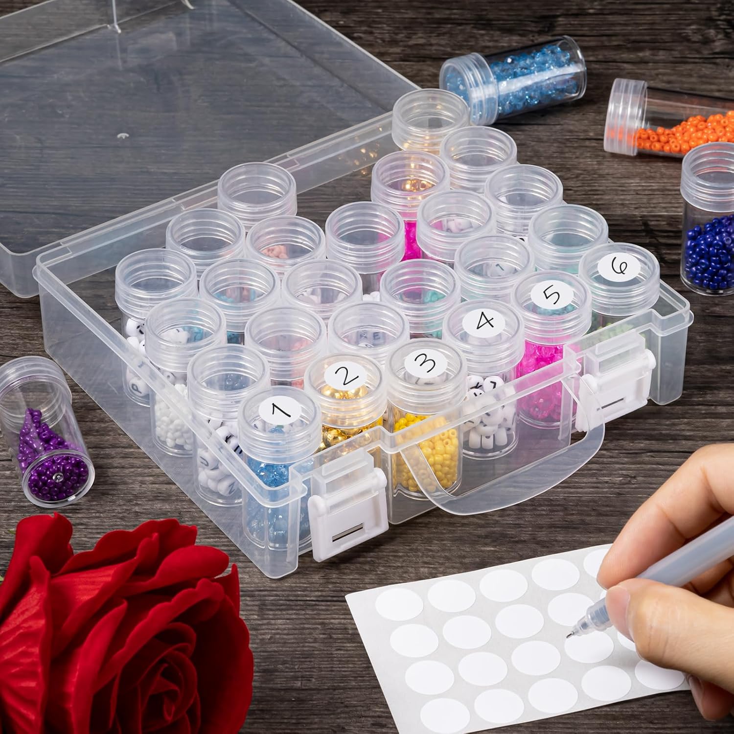 Bead Organizer. Bead Containers. 30 Grids Diamond Painting Storage Containers Clear Bead Organization Diamond Painting Accessories Small Storage Container for Beads Seeds Glitter Rhinestones (1 Pack) - Image 5