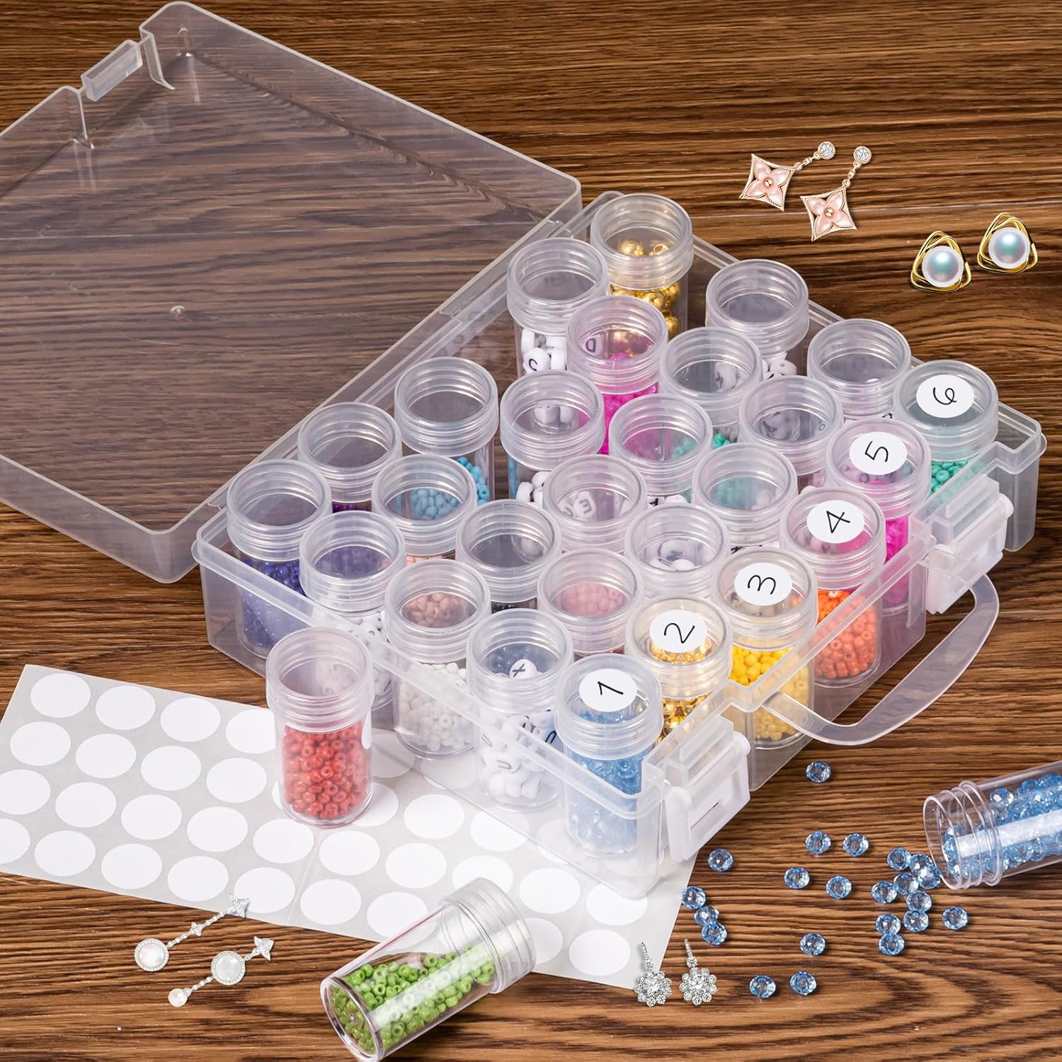 Bead Organizer. Bead Containers. 30 Grids Diamond Painting Storage Containers Clear Bead Organization Diamond Painting Accessories Small Storage Container for Beads Seeds Glitter Rhinestones (1 Pack) - Image 7